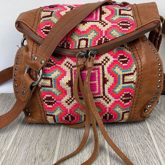 The Sak Women's Embroidered Equestrian Aztec Pattern Metal-Stud Crossbody Bag - Picture 4 of 13